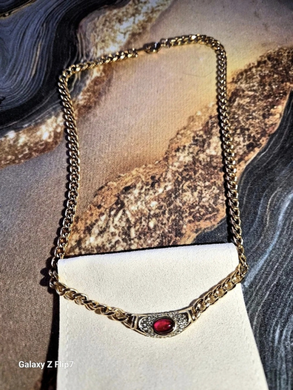 Raena Red Gemstone Pendant Necklace